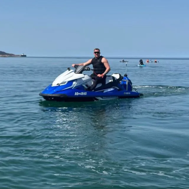 Mickey, who started Wave Pro, out on his jet ski